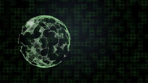 Digital image of 3d rendered globe with surface in plexus connection over イラスト素材