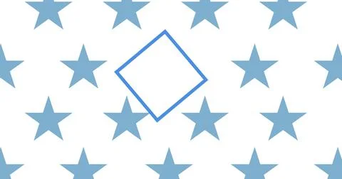 Digital image of american flag design against multiple blue stars n white Illustrazione stock