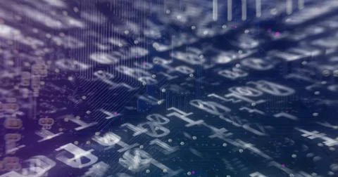 Digital image of binary coding data processing against microprocessor イラスト素材