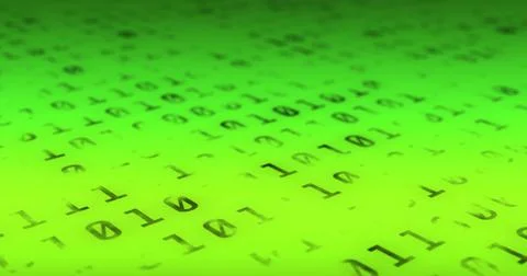 Digital image of binary coding data processing against neon green background 스톡 일러스트