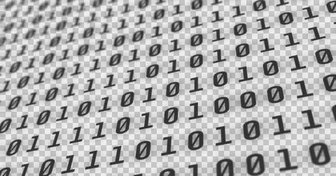 Digital image of binary coding data processing against black background Stock Illustration