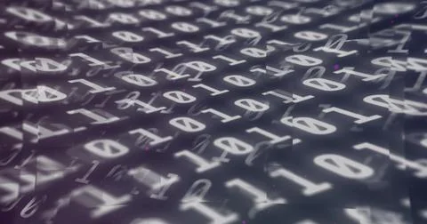 Digital image of binary coding digital data processing against grey background 스톡 일러스트