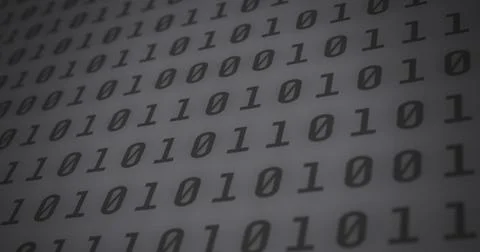 Digital image of binary coding digital data processing against grey background イラスト素材
