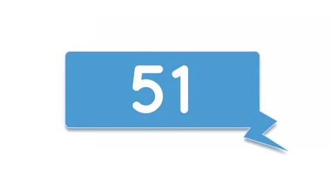 Digital image of a blue chat box with increasing numbers on a white background Stock Photos