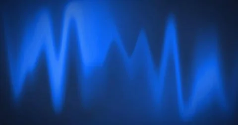 Digital image of blue heart rate monitor waves on black background Stock Illustration