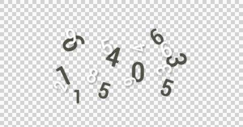 Digital image of changing mathematical numbers floating against black background Stock Illustration