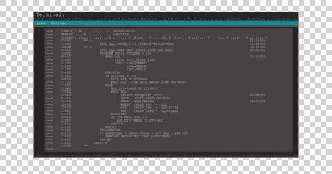 Digital image of computer interface data processing and programming coding Stock Illustration
