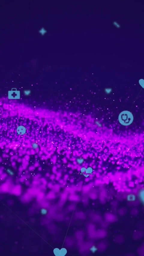A digital image of a computer network with social networking icons on a black Stock Footage 342915231