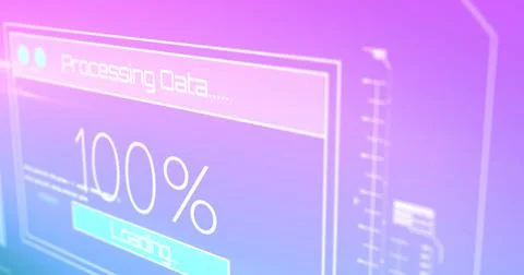 Digital image of digital interface with data processing against gradient Stock Illustration