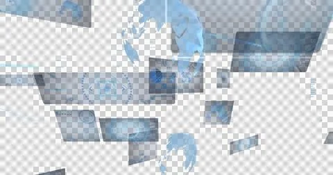 Digital image of digital interface with data processing against black background Stockillustratie