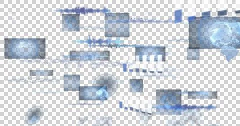 Digital image of digital interface with data processing against black background Stock Illustration