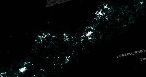 Digital image of dna structure spinning and data processing against black イラスト素材