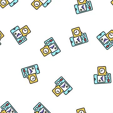 Digital image ephemeral vector seamless pattern Stockillustratie