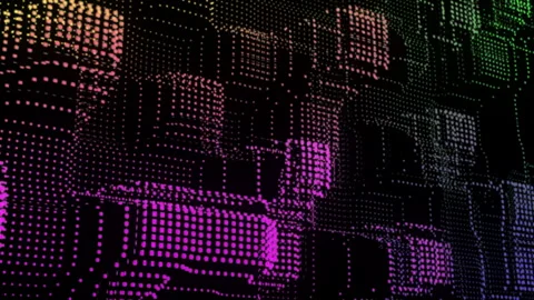 Digital image featuring purple, yellow, and green background with dotted pattern Stock Footage 267853833