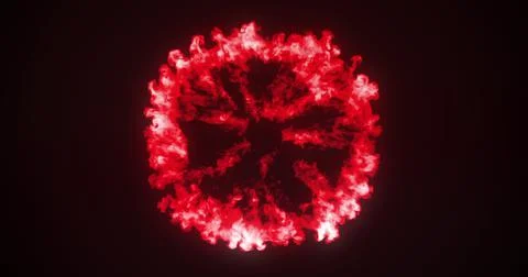 Digital image of fire burst exploding with copy space on black background 4k Stock Photos