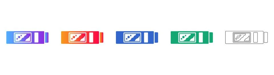 Digital Image Frame Vector Icon Set Stock Illustration