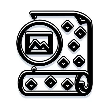 Digital image gallery scrolling through multimedia content Illustrazione stock