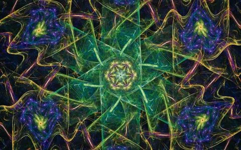 Digital image generated on a computer consisting of beautiful abstract geomet Stock Illustration