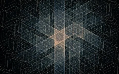 Digital image generated on a computer consisting of beautiful abstract geomet Stock Illustration