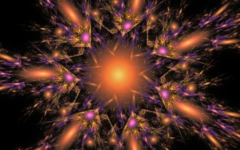 Digital image generated on a computer consisting of beautiful abstract geomet Stock Illustration