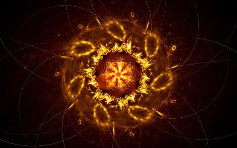 Digital image generated on a computer consisting of beautiful abstract geomet Stock Illustration