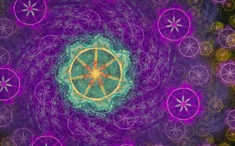 Digital image generated on a computer consisting of beautiful abstract geomet Stock Illustration