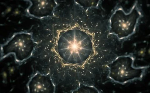 Digital image generated on a computer consisting of beautiful abstract geomet Stock Illustration