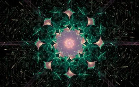 Digital image generated on a computer consisting of beautiful abstract geomet Stock Illustration