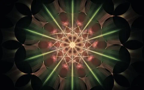 Digital image generated on a computer consisting of beautiful abstract geomet Stock Illustration