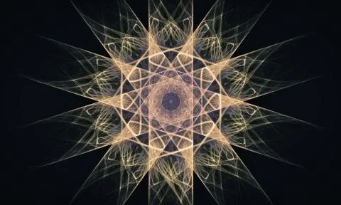 Digital image generated on a computer consisting of beautiful abstract geomet Stock Illustration