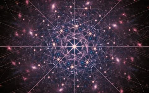 Digital image generated on a computer consisting of beautiful abstract geomet Stock Illustration