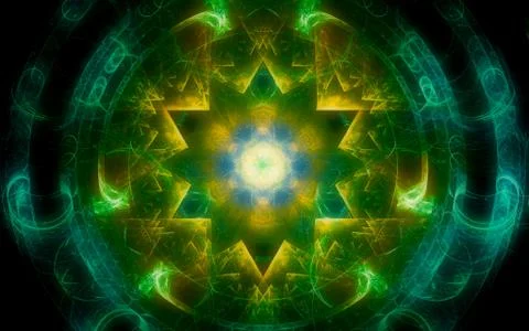 Digital image generated on a computer consisting of beautiful abstract geomet Stock Illustration