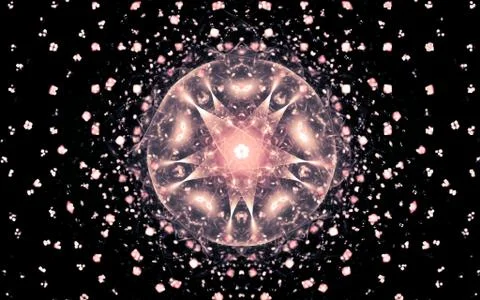 Digital image generated on a computer consisting of beautiful abstract geomet Stock Illustration