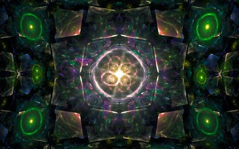 Digital image generated on a computer consisting of beautiful abstract geomet Stock Illustration