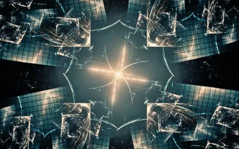 Digital image generated on a computer consisting of beautiful abstract geomet Stock Illustration