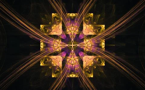 Digital image generated on a computer consisting of beautiful abstract geomet Stock Illustration