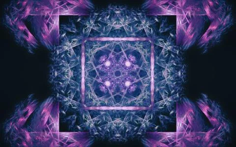 Digital image generated on a computer consisting of beautiful abstract geomet Stock Illustration