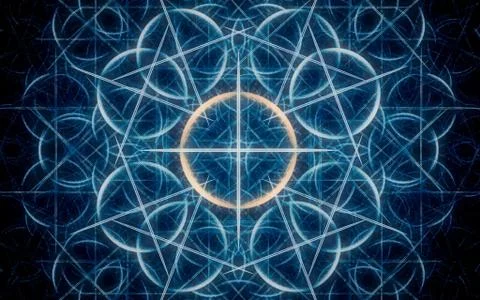 Digital image generated on a computer consisting of beautiful abstract geomet Stock Illustration