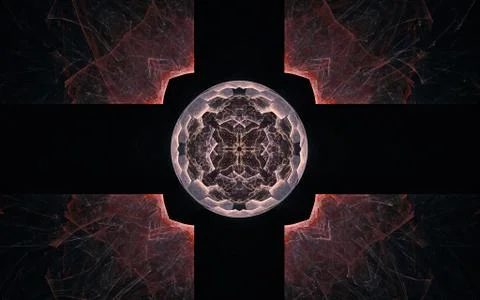 Digital image generated on a computer consisting of beautiful abstract geomet Stock Illustration