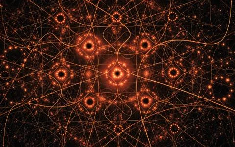 Digital image generated on a computer consisting of beautiful abstract geomet Stock Illustration