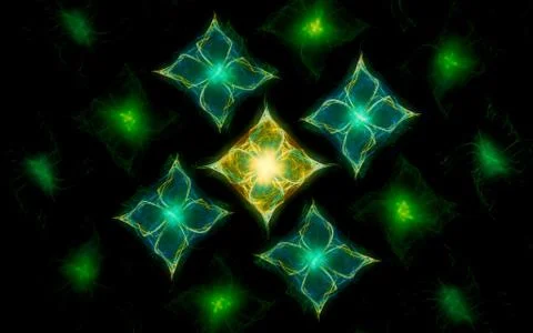 Digital image generated on a computer consisting of beautiful abstract geomet Stock Illustration