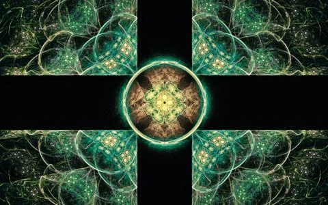 Digital image generated on a computer consisting of beautiful abstract geomet Stock Illustration