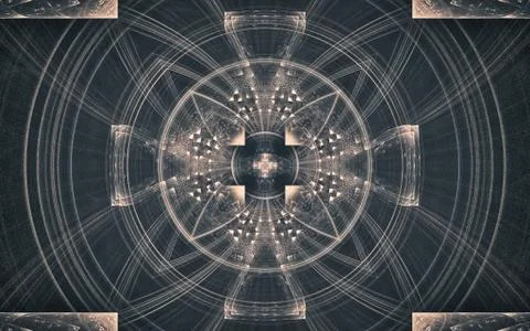 Digital image generated on a computer consisting of beautiful abstract geomet Stock Illustration