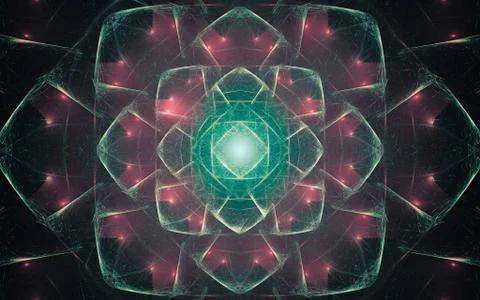 Digital image generated on a computer consisting of beautiful abstract geomet Stock Illustration