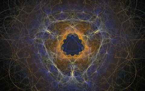 Digital image generated on a computer consisting of beautiful abstract geomet Stock Illustration