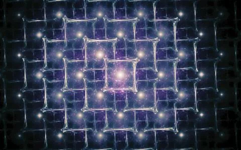 Digital image generated on a computer consisting of beautiful abstract geomet Stock Illustration