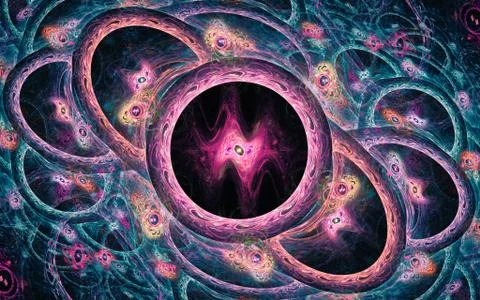 Digital image generated on a computer consisting of beautiful abstract geometric Stock Illustration