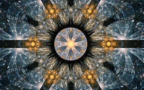 Digital image generated on a computer consisting of beautiful abstract geomet Stock Illustration