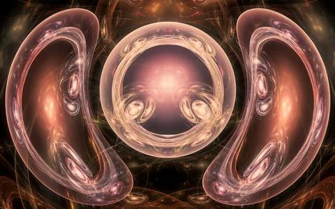 Digital image generated on a computer consisting of beautiful abstract geomet Stock Illustration