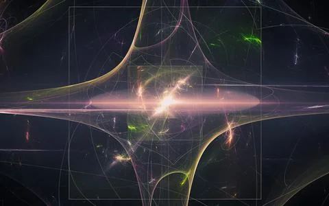Digital image generated on a computer consisting of beautiful abstract geomet Stock Illustration
